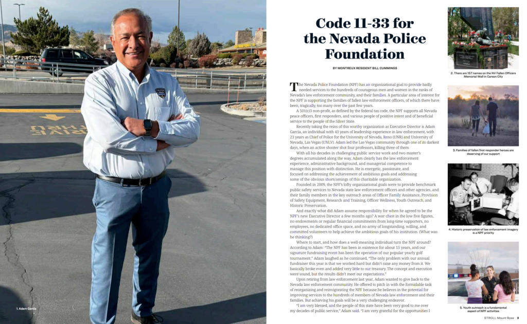 The Nevada Police Foundation was featured in Montreux's Community Magazine